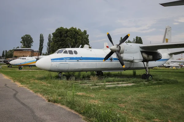 Kiev Ucrânia Agosto 2021 Força Aérea Ucraniana Antonov 24T Exibido — Fotografia de Stock