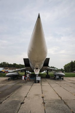 KIEV, UKRAINE - Oleg Antonov Devlet Havacılık Müzesi 'nde Ukrayna Hava Kuvvetleri Tupolev Tu-22M3