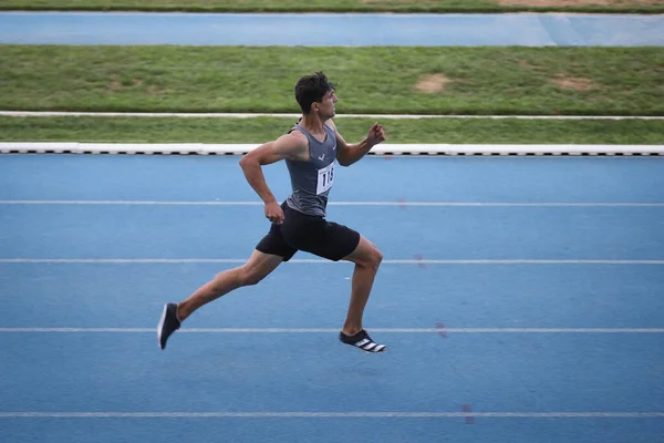 Istanbul Turquia Agosto 2021 Atleta Indefinido Correndo Durante Federação Atlética — Fotografia de Stock