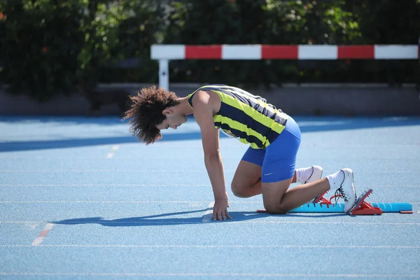 Istanbul Turkey August 2021 Neurčený Sportovec Běžící Během Olympijských Soutěží — Stock fotografie