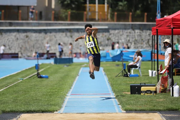 Istanbul Turkey Harus 2021 Atlet Tak Terdefinisi Triple Jumping Selama — Stok Foto