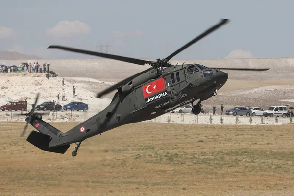 Eskisehir Turkey September 2021 Turkish Jandarma Force Sikorsky Yarasa Display — 스톡 사진