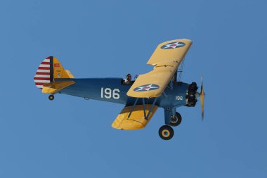 ESKISEHIR, TURKEY - 12 Eylül 2021: M.S.O Hava ve Uzay Müzesi Boeing Stearman Model 75 Sivrihisar SHG Hava Gösterisi