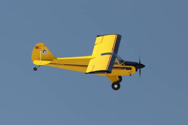 ESKISEHIR, TURKEY - 12 Eylül 2021: M.S.O Air and Space Museum Aviat A-1B Husky gösterisi Sivrihisar SHG Airshow