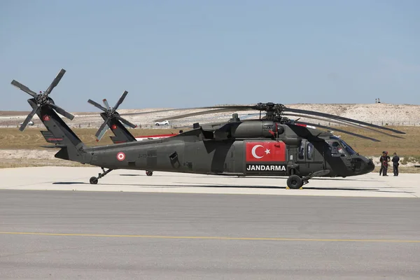 Eskisehir Turkey September 2021 Turkish Jandarma Force Sikorsky Yarasa Display — 스톡 사진