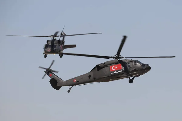 Eskisehir Turkey September 2021 Turkish Jandarma Force Sikorsky Helicopters Display — 스톡 사진