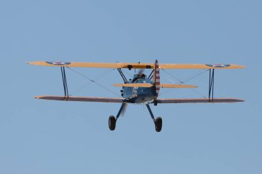 ESKISEHIR, TURKEY - 12 Eylül 2021: M.S.O Hava ve Uzay Müzesi Boeing Stearman Model 75 Sivrihisar SHG Hava Gösterisi