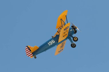 ESKISEHIR, TURKEY - 12 Eylül 2021: M.S.O Hava ve Uzay Müzesi Boeing Stearman Model 75 Sivrihisar SHG Hava Gösterisi