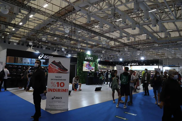 Istanbul Turquia Novembro 2021 Pessoas Visitam Maratona Istambul Sports Expo — Fotografia de Stock