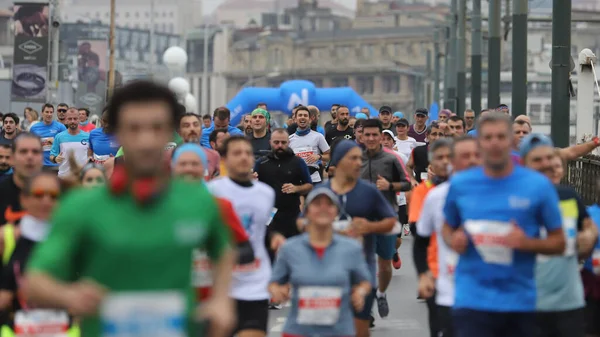 Istanbul Turquia Novembro 2021 Atletas Correndo Maratona Istambul Que Inclui — Fotografia de Stock