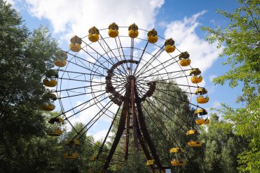 Çernobil Yasaklama Bölgesi, Çernobil, Ukrayna 'daki Ferris Wheel, Pripyat Town