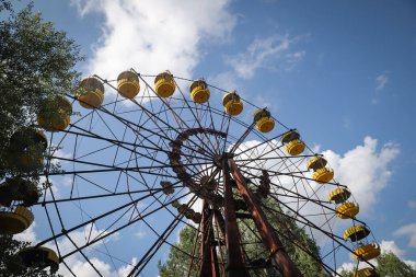 Çernobil Yasaklama Bölgesi, Çernobil, Ukrayna 'daki Ferris Wheel, Pripyat Town