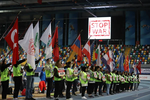 Istanbul Turkey March 2022 War Sign Opening Ceremony 27Th Balkan — 스톡 사진