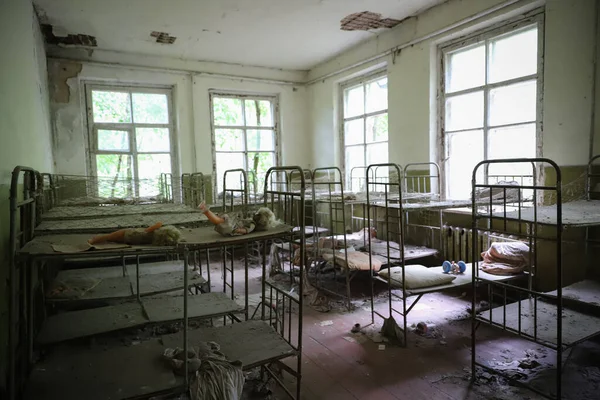 Jardim Infância Zona Exclusão Chernobyl Chernobyl Ucrânia — Fotografia de Stock