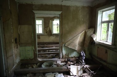 Chernobyl dışlama bölgesinde, Ukrayna Bina terk