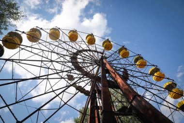 Çernobil Yasaklama Bölgesi, Çernobil, Ukrayna 'daki Ferris Wheel, Pripyat Town