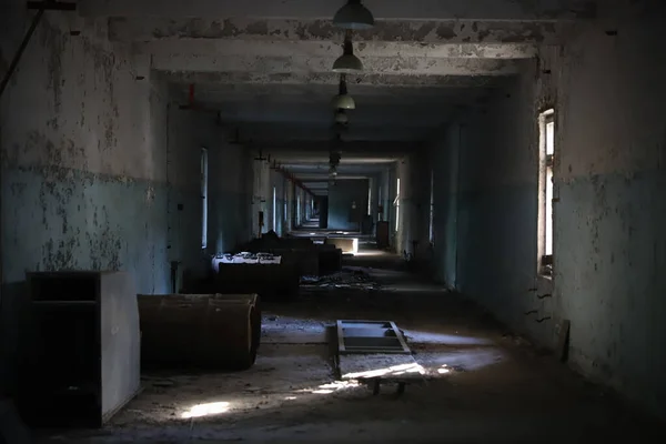 Коридор Дужской Рлс Чернобыльская Зона Отчуждения Чернобыль Украина — стоковое фото