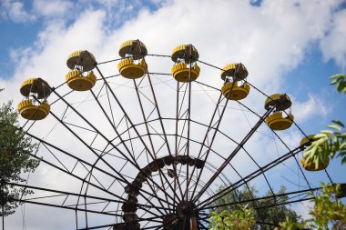 Çernobil Yasaklama Bölgesi, Çernobil, Ukrayna 'daki Ferris Wheel, Pripyat Town