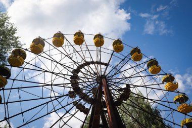 Çernobil Yasaklama Bölgesi, Çernobil, Ukrayna 'daki Ferris Wheel, Pripyat Town