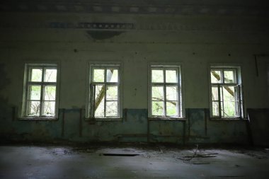 Chernobyl dışlama bölgesinde, Ukrayna Bina terk