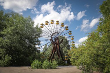 Çernobil Yasaklama Bölgesi, Çernobil, Ukrayna 'daki Ferris Wheel, Pripyat Town