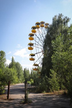 Çernobil Yasaklama Bölgesi, Çernobil, Ukrayna 'daki Ferris Wheel, Pripyat Town