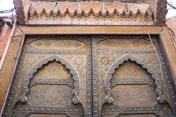 Puerta Edificio Marrakech Marruecos —  Fotos de Stock