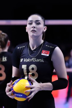 ANKARA, TURKEY - 18 Aralık 2021: Fenerbahçe Opet 'te Zehra Gunes, Beşli Voleybol Kadınlar Kulübü Dünya Şampiyonası Vakıf Yarı Finali karşılaşması