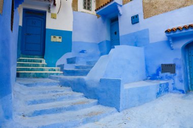 Blue Chefchaouen City, Fas 'ta bir sokak.
