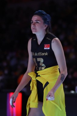 ANKARA, TURKEY - 18 Aralık 2021 Fenerbahçe Opet 'te Meryem Boz, Beşli Voleybol Kadınlar Kulübü Dünya Şampiyonası' nda Vakıfbank Yarı Finali 'ne karşı