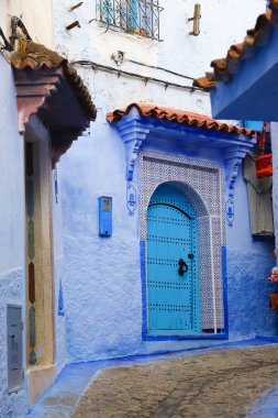 Blue Chefchaouen City, Fas 'ta bir sokak.