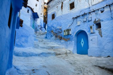 Blue Chefchaouen City, Fas 'ta bir sokak.