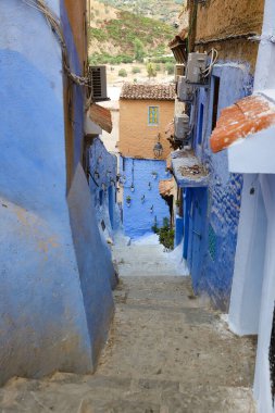 Blue Chefchaouen City, Fas 'ta bir sokak.
