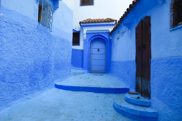 Street Blue Chefchaouen City Marruecos — Foto de Stock