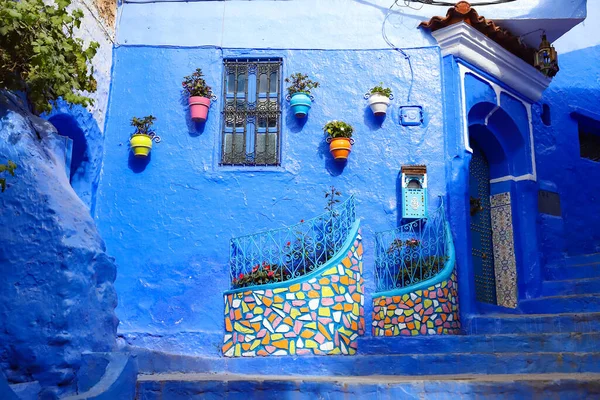 Blue Chefchaouen City, Fas 'ta bir sokak.