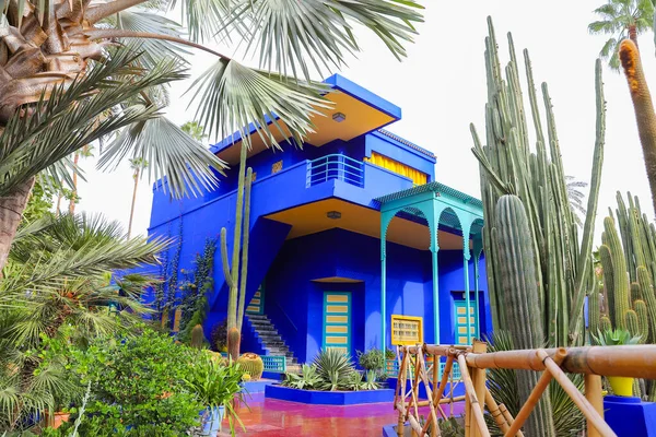 Blue Villa House Majorelle Garden Marrakech City Marruecos —  Fotos de Stock