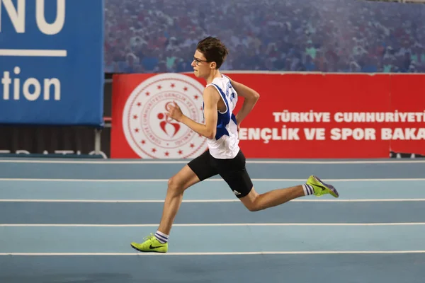 Istanbul Turkey December 2021 Undefined Athlete Running Turkish Athletic Federation — Zdjęcie stockowe