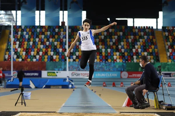 Istanbul Turkey December 2021 Undefined Athlete Long Jumping Turkish Athletic — Fotografia de Stock