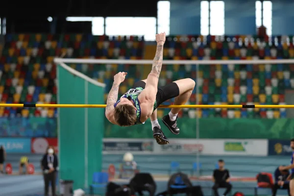 Istanbul Turkey December 2021 Undefined Athlete High Jumping Turkish Athletic — Fotografia de Stock