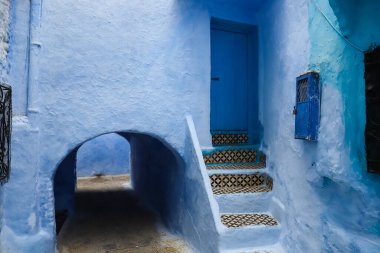 Blue Chefchaouen City, Fas 'ta bir sokak.
