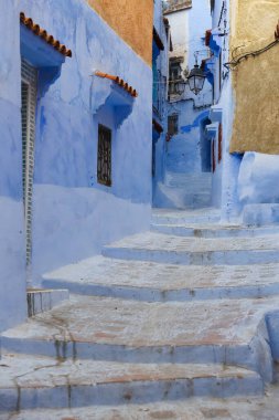 Blue Chefchaouen City, Fas 'ta bir sokak.
