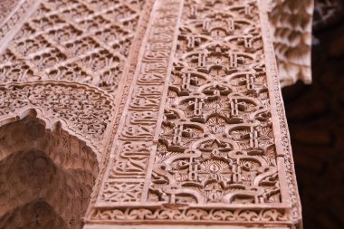 Fas 'ın Marakeş şehrindeki Saadiens Mezarları' nda ayrıntılar