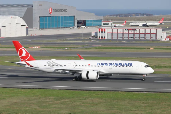 Istanbul Turquie Octobre 2021 Atterrissage Airbus A350 941 435 Turkish — Photo