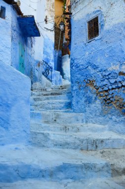 Blue Chefchaouen City, Fas 'ta bir sokak.