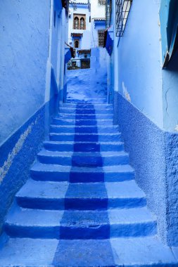 Blue Chefchaouen City, Fas 'ta bir sokak.