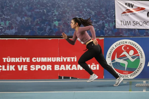 Istanbul Turkey December 2021 Undefined Athlete Running Turkish Athletic Federation — Fotografia de Stock