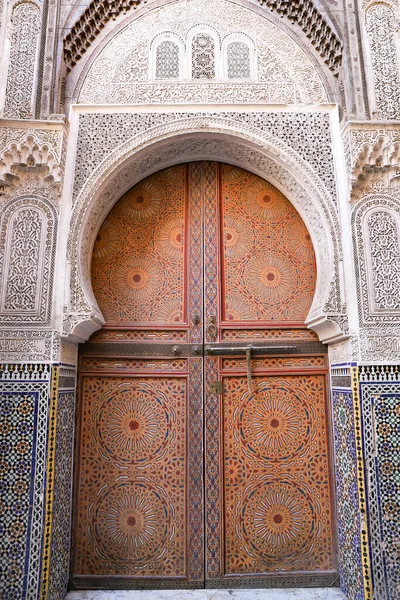 Door Building Fez City Morocco — стоковое фото