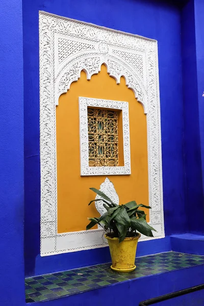 Marakeş City, Fas 'taki Majorelle Garden' daki Blue Villa House.