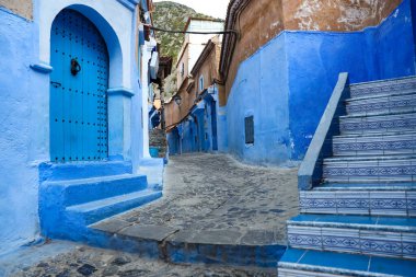 Blue Chefchaouen City, Fas 'ta bir sokak.