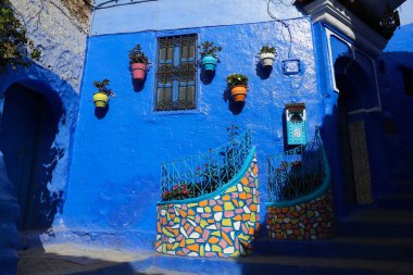 Blue Chefchaouen City, Fas 'ta bir sokak.